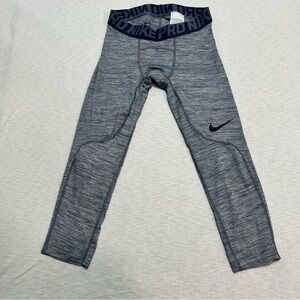 Nike Pro Compression  Base Layer Leggings Dri-Fit Men's S Blue Gray Heather‎ 3/4